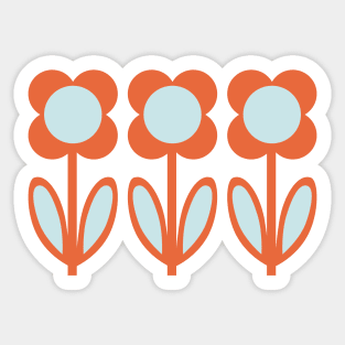 60's retro geometric flowers in lilac Sticker